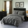 thumbnail image 1 of HAOK Ensemble de Couette Plissée Simple 6 Pcs, Literie en Microfibre, Lit dans un Sac, Gris Foncé, 1 of 6