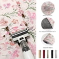 thumbnail image 6 of Pink Floral Washable Living Room Rugs 5'x8', Spring Romantic Flower Pale Pink Backdrop French Country Washable Throw Large Area Rug Non-Slip Sturdy Edge Binding Carpet for Living Area Kitchen Office, 6 of 9