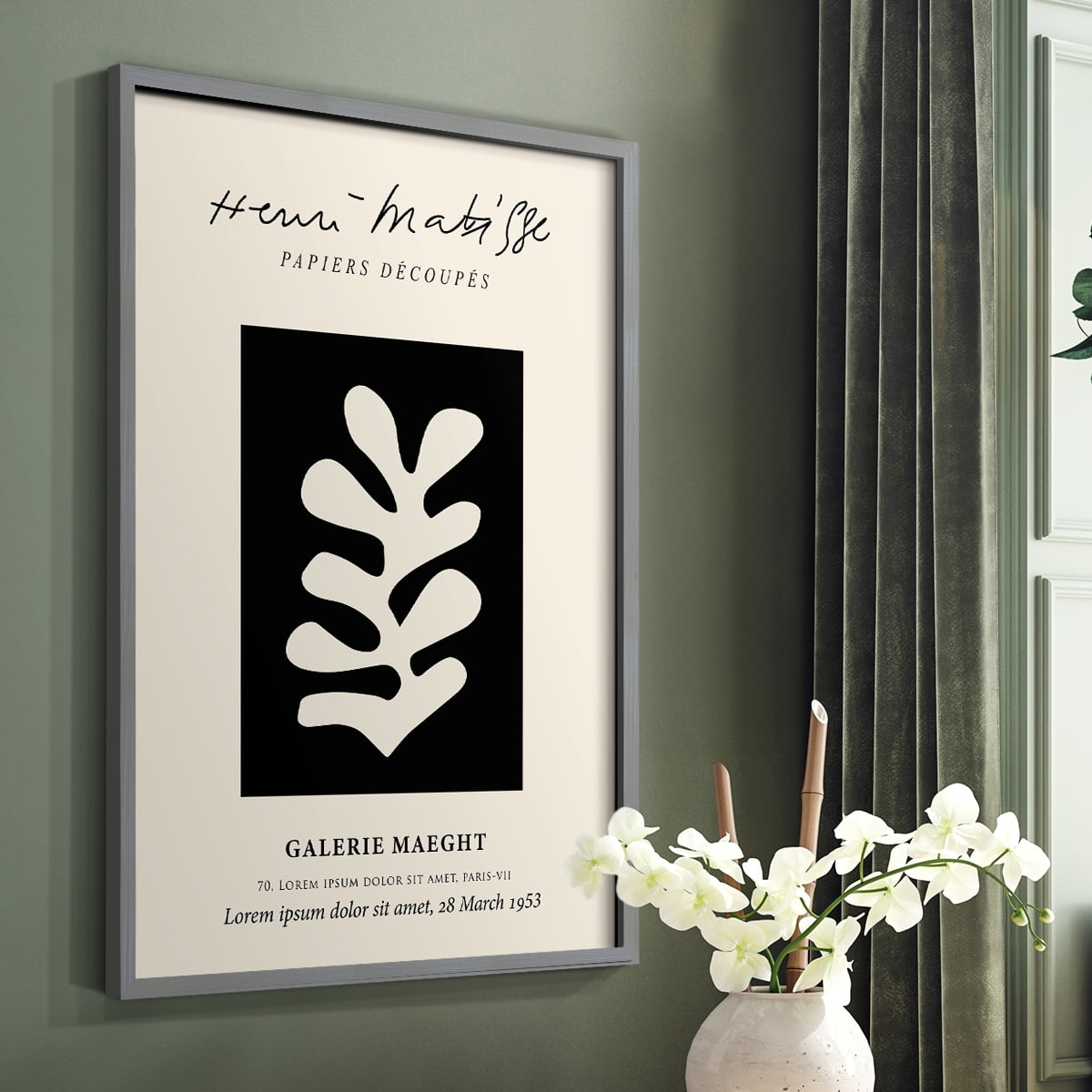 Matisse CL Framed Print in Gray Solid Wood 22 x 28 Framed Print