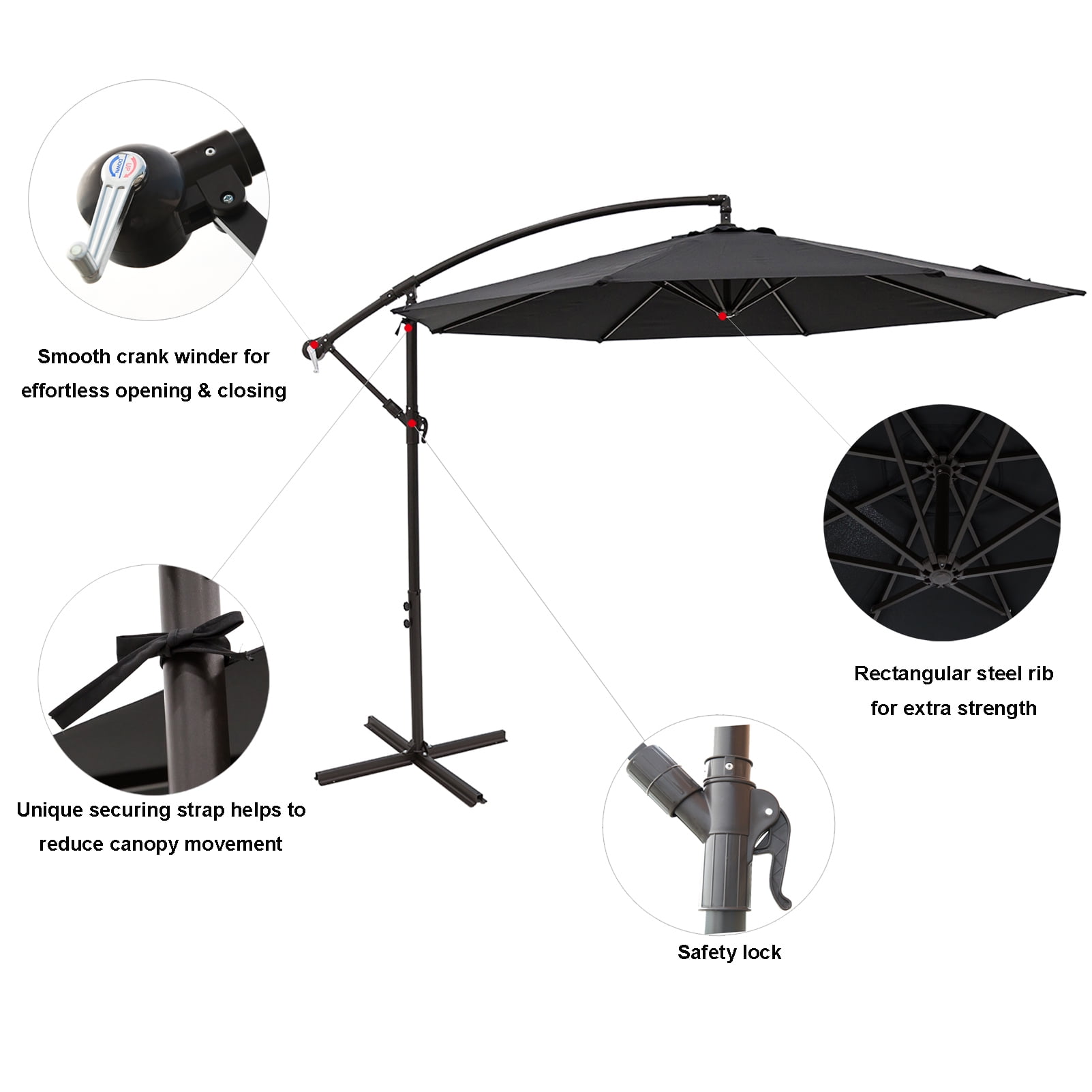 c hopetree offset patio umbrella C-Hopetree 7.5 ft Outdoor Market Table with Tilt, Beige – Price Depot C-Hopetree 9 ft Outdoor Patio
