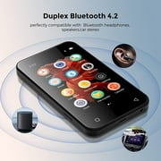 TIMMKOO 72GB MP3 Player with Bluetooth, 4.0 Full Touchscreen Mp4 Mp3 Player with Speaker, Portable Sound Mp3 Music Player with Bluetooth, Voice Recorder, Supports up to 512GB TF Card (Black)