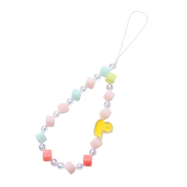 Cordón de teléfono con cuentas, correa de muñeca para teléfono con cuentas, decoración para bolso, pulsera, llavero, regalo de cumpleaños, correa de 22 cm