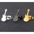 thumbnail image 2 of Guitar Earring Earrings Stud Fender Stainless Steel Long Hair Black Gold Silver Music Metal Shred Passion Love Dangle Thrash Goth Punk Style Emo, 2 of 4