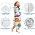 thumbnail image 7 of White Dinosaurs Colorful Species Pattern Hooded Bath Towel，60"x35" for Ages 3 To 12 Kids, Quick Dry Lightweight Soft Microfiber Hood Beach Towel Cover Up for Kids, 7 of 7