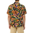 thumbnail image 3 of Lars Amadeus Men's Printed Button Down Short Sleeves Hawaiian Color Block Shirts, 3 of 6