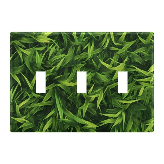3 Gang Light Switch Cover Plate Grass Wall Plate Decorate Electrical Outlet Cover Plates 4.56”x4.48”