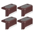 thumbnail image 1 of Paquete de 4 luces solares para terraza FloreceBien para exteriores, iluminación LED impermeable marrón para escalones, patios y caminos, 1 of 5
