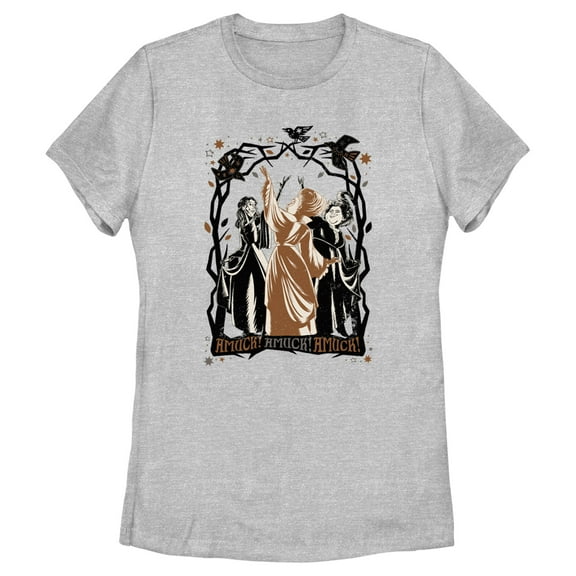 Women's Hocus Pocus 2 Amuck Witch Cartoon Graphic Tee Athletic Heather 2X Large