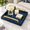 Blue-17" x 12" x 2.5", variant on Large Black Square Serving Tray 20" x 20" x 3" with Handles for Ottoman and Home Use