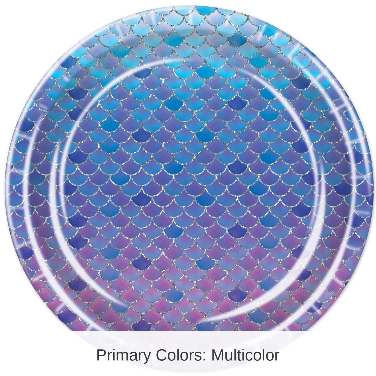 96 Pack Bulk Mermaid Scales Paper Plates 9 inch