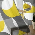 thumbnail image 5 of Grey Yellow, Semi Sheer Curtains 72 Inch Length 2 Panels Set, Middle Century Abstract Geomrtry Sheer Kitchen Curtain Privacy Voile Window Curtain for Living Room Bedroom Rod Pocket Drapes, 5 of 7