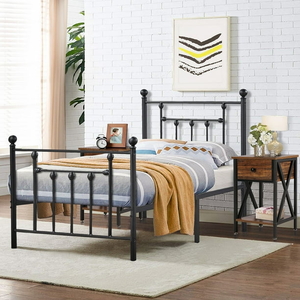 Vecelo Twin Size Bed Frame Platform, Do Bed Frames Need Slats