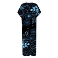thumbnail image 4 of SMihono Robe Maxi Boho d'Été pour Femmes Grande Taille Robe Maxi pour Femmes Vacances à la Plage Décontractée Robe Longue Ample Manches Courtes Robes d'Été avec Fente Robe de Plage, 4 of 5
