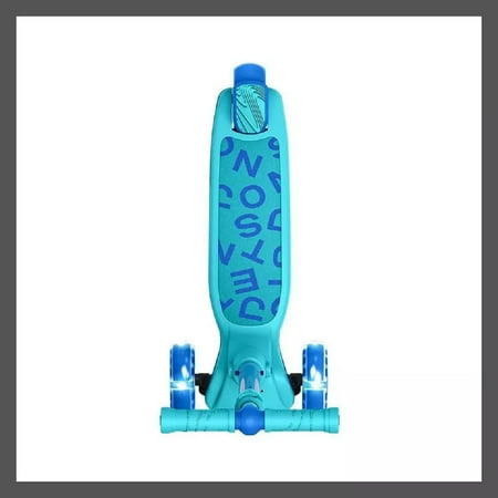 Kids Trike Scooter LED Lights Folding Blue/Green Grow Kick 3-Wheel