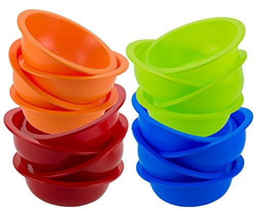 Fresco 10-inch Plastic Mixing and Serving Bowlsset of 6 in 3 Coastal Colors 