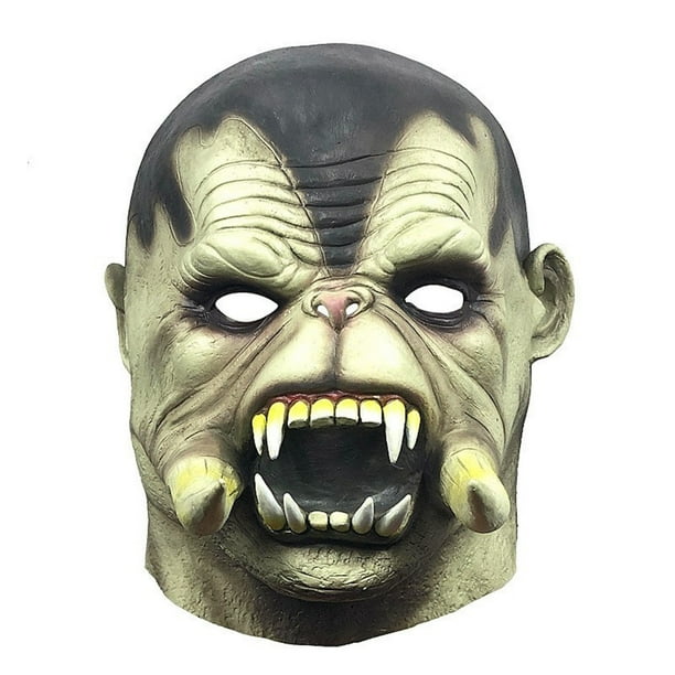 Máscara integral de látex con forma de Tusk Monster para disfraces de fiesta