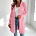 thumbnail image 5 of Sweatshirt for Women Soft Cozy Ribbed Knit Zip Up Hooded Coat Side Pockets Drawstring Hood Home for Lounge Travel Layering | TruBelle,Pink S, 5 of 7