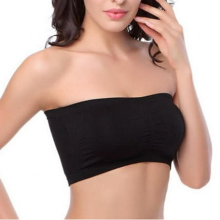 

Women s Seamless Bandeau Crop Tube Top Bra Strapless Padded Bralette