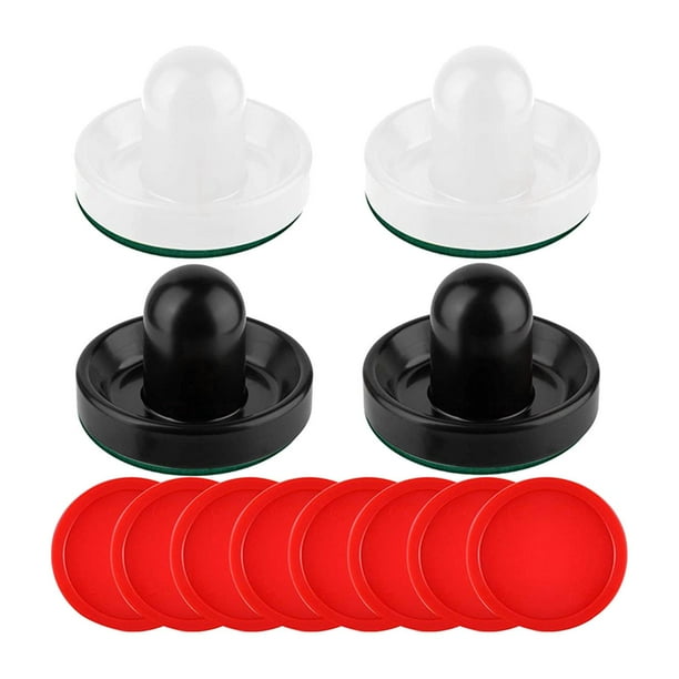 4 Uds. de Empujadores de Hockey de Aire Y 8 Uds. de Discos de Hockey de Aire, Accesorios de Repuesto, Paletas de Hockey de Aire para Juegos de Mesa, H En blanco y negro