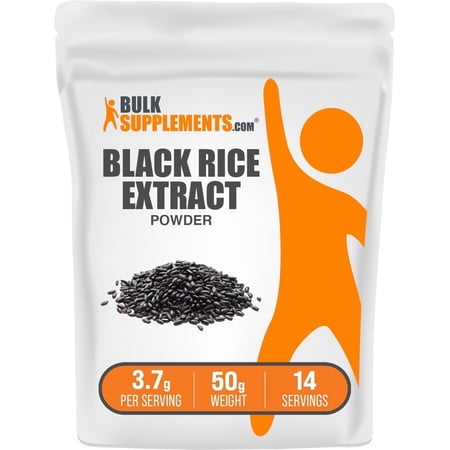 BulkSupplements Black Rice Extract Powder - 3.7g per Serving - 50 Grams (1.8 oz) - 14 Servings