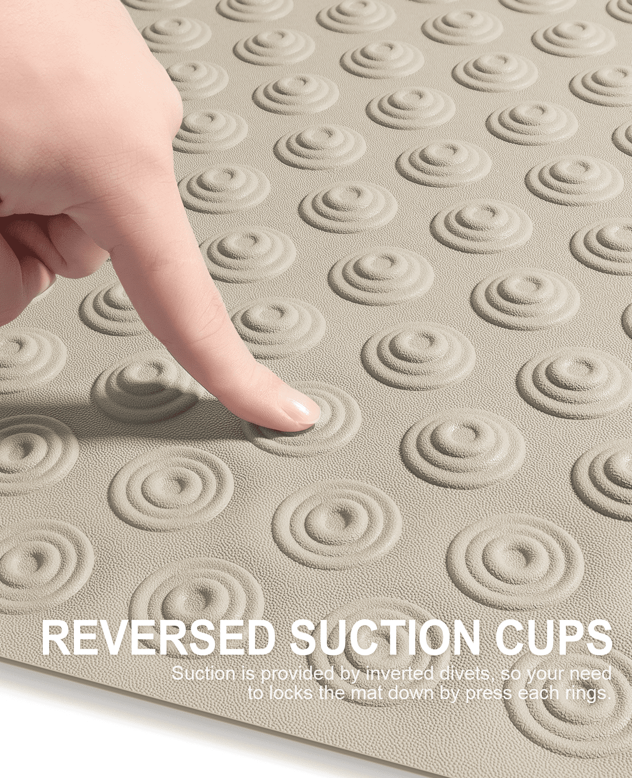 OTHWAY No Suction Cup Bath Mat: 39x16inch Extra Long Bathmat, Machine Washable, Made of Nature Rubber, Protect Your Bathtub (Brown)