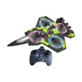 thumbnail image 2 of Avión RC Jet Fighter con giro de 360 degree, ligero y potente motor, asciende y desciende. Negro y verde, 2 of 6