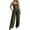 Green, variant on Summer Workout Camisole Jumpsuits for Women Trendy Sleeveless Stretch Tummy Control Cutout Front Wide Leg Jumpsuit Solid Color Back Tie Lightweight Comfort Daily Wear Black M