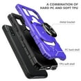 thumbnail image 5 of For Kyocera DuraSport 5G / UW Case Shockproof Ring Stand Phone Cover with Tempered Glass Screen Protector - Purple, 5 of 5