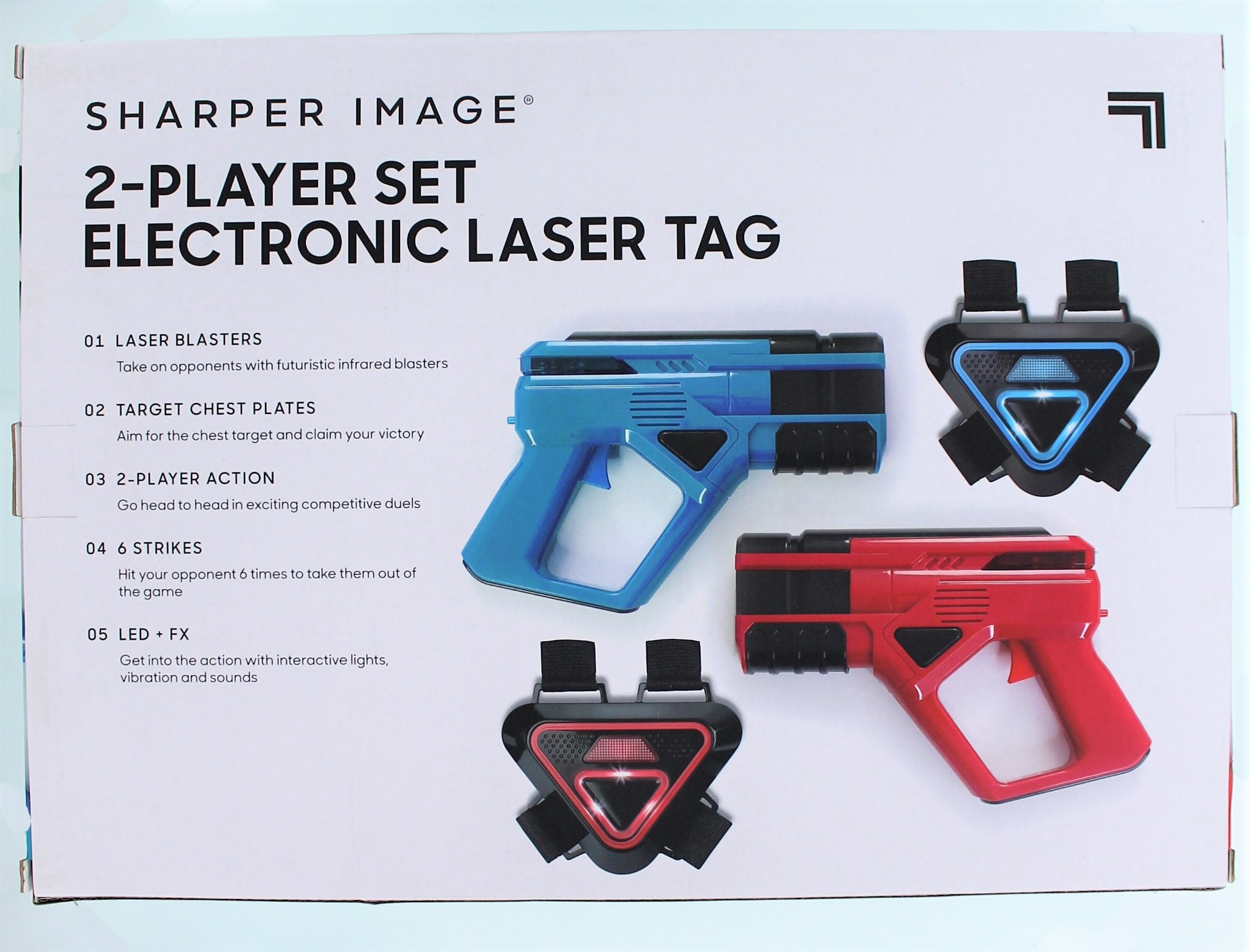 Sharper Image Lazer Conquest Dual Blaster Laser Tag Kit  LED And Sound 2 Players 