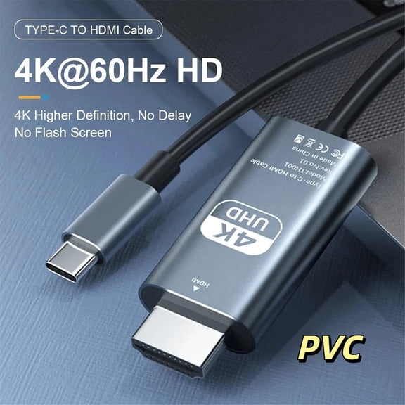 USB C to HDTV Cable for Home Office 6.6FT 4K@60Hz USB Type C to HDMI Cable