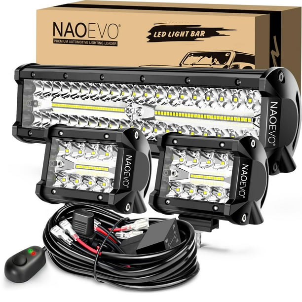 Barra de luces LED NAOEVO de 30 cm y 2 unidades de luces LED tipo cápsula de 10 cm