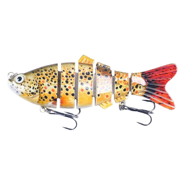 TIELUTT Hameçon Poisson 3D Forme de Poisson Réaliste Fournitures de Pêche pour Lac Rivière pour Passionnés de Pêche Débutants Truite Mini Portable E Rig Planche à Bosses Souples pour Glace Éclosion 650xd