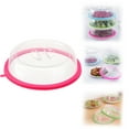 KFIWSZC BigDean Round Cake Transport Box With Compartment In Cake Dome