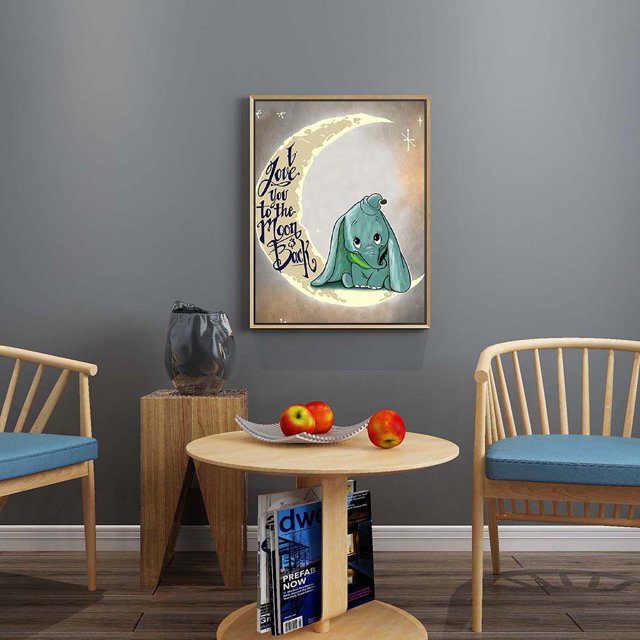 Cuadros Decorativos Bebé elefante en la luna 5D DIY cuadrado completo diamante pintura dibujos animados mosaico Kit Ndcxsfigh Nuevos Originales