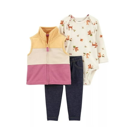 

Carters Girls 0-24 Months 3-Piece Colorblock Vest Set(Multi 12 Months)
