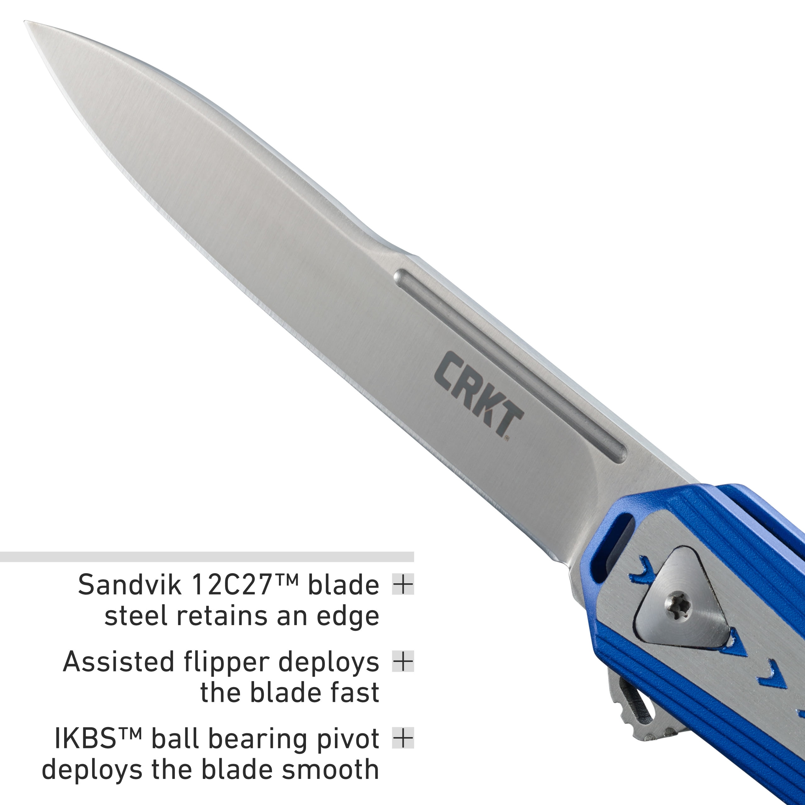 CRKT Stickler Everyday Carry Assisted Folding Knife with Liner Lock: Blade, Aluminum Handle, Pocket Clip, 6710