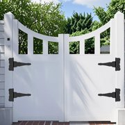 WellMade 8 in. Decorative T-Strap Hinge, Heavy Duty Black Iron Gate Hardware with Screws, for Wood Fences & Doors, 4 pack
