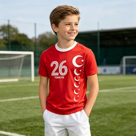 Ulitacool Boys T Shirts O Neck Cartoon Pattern Summer Tee Short Sleeve Tops Versatile Child Playsuit 2-3 Years Red