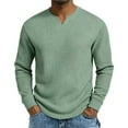 thumbnail image 4 of Long Sleeve Shirts for Men, Men's Waffle Long Sleeve Shirts V Neck Thermal Pullover Tops Knit Tshirt Casual Basic Lightweight Undershirt, 4 of 7