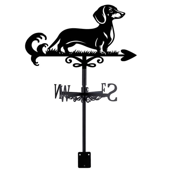 Dog Weathervane Dachshund Weather Vane for Roof Mount Animal Metal Weathervane for Garden Dog Wind Direction Indicators for Farmhouse