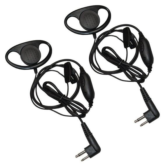 HQRP 2-Pack D Shape Earpiece Headset PTT Mic for Motorola ECP-100, PR-400, Mag One BPR-40, EP-450