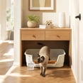 thumbnail image 6 of Semi Enclosed Cat Litter Box with High Sides, Low Entry Large Capacity Ventilate Odor Box for Indoor Cats, Senior Cats & Kittens, Easy Clean & Anti-Splashing Pet Potty 16.54''LX11.02''WX4.72''H, 6 of 7