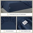 thumbnail image 6 of Loomsnest Luxury 1800 Series Brushed Microfiber 3 Piece Twin Size Sheet Set, Wrinkle Resistant, Deep Pocket (Fits up to 16"), Navy, 6 of 9
