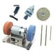 thumbnail image 1 of Lijadora de banda eléctrica con 7 velocidades ajustables, minilijadora de banco para afilar y trabajar madera., 1 of 8
