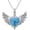 Style 2, variant on Heart/Oval Turquoise Pendant Necklace, 925 Sterling Silver Turquoise Wing Necklace, Birthday Anniversary Jewelry for Women with 18+2inches Chain