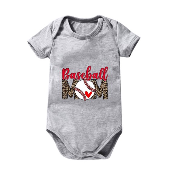 Baby Deals!Toddler Girl Clothes Clearance,Toddler Baby Boys Girl Comfortable Mother's Day Baseball Print Short Sleeve Romper Jumpsuit
