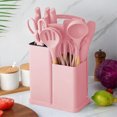 thumbnail image 4 of Hweilai 19PCS Kitchen Cooking Utensils Set Non-Stick Spatula Spoon Cutter Whisk Wooden Silicone Handle Heat pink, 4 of 4