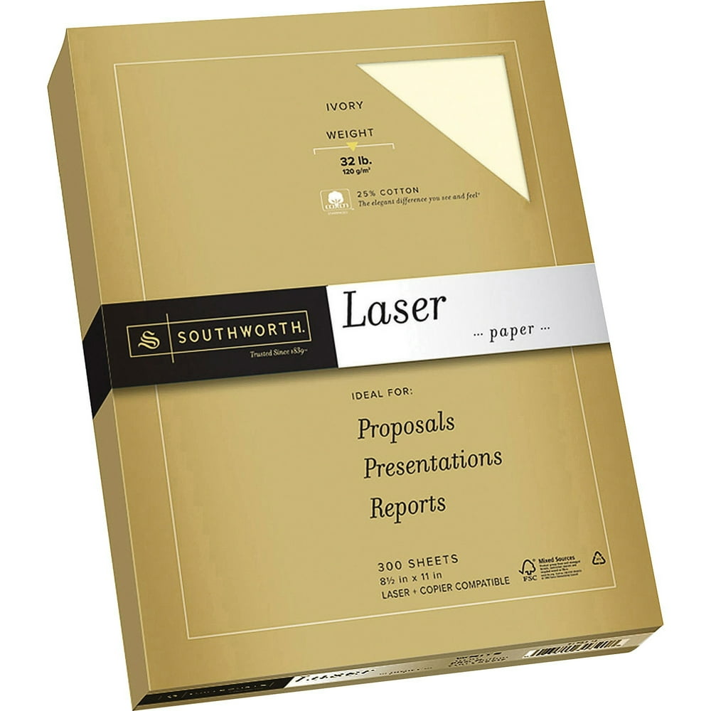 Southworth Premium 368C Laser Print Laser Paper 55, Ivory, 300