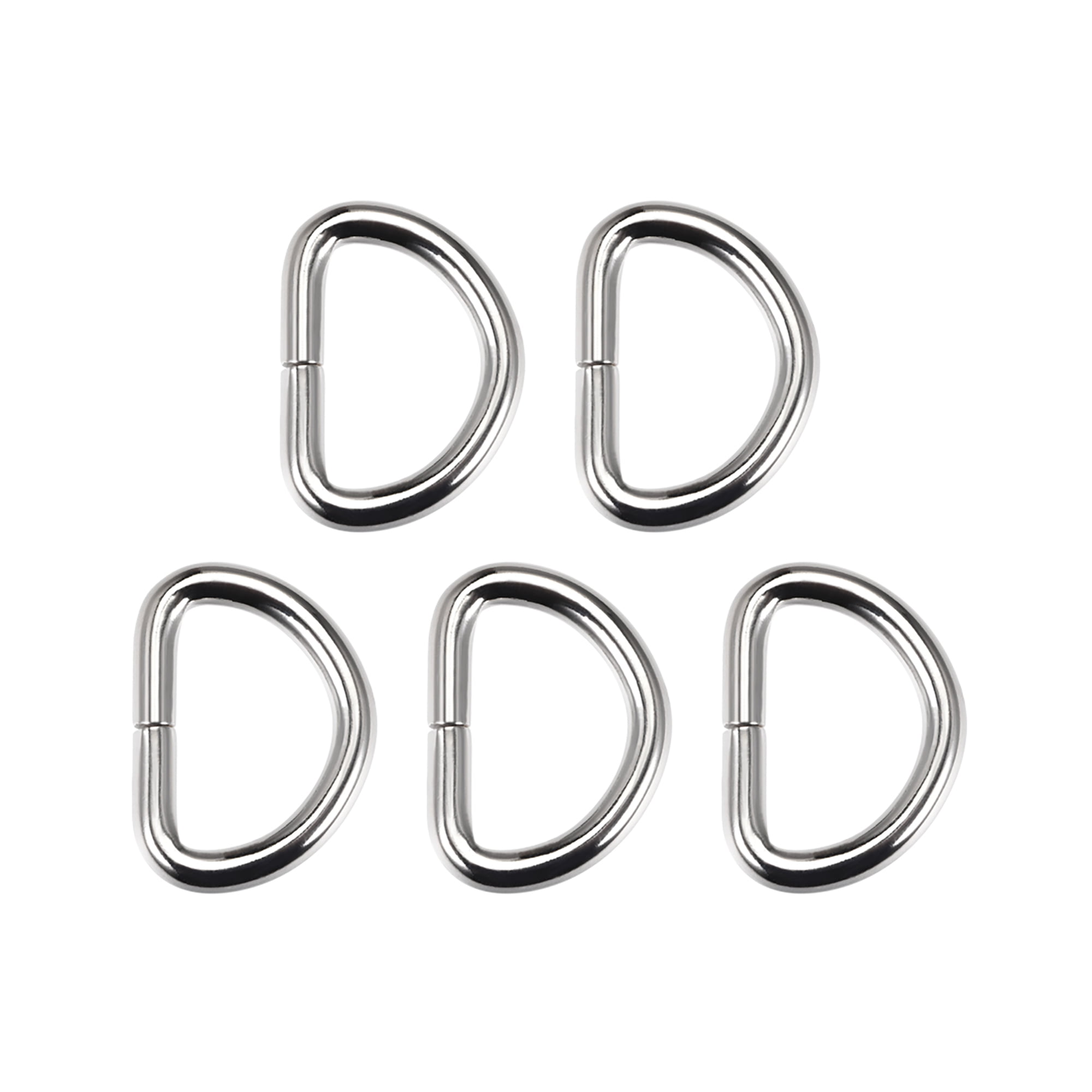 5 Pcs D Ring Buckle 1 Inch Metal Semi-Circular D-Ring Silver Tone for ...