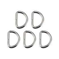 5 Pcs D Ring Buckle 1 Inch Metal SemiCircular D Ring Silver Tone for Hardware Bags Belts Craft DIY Accessories